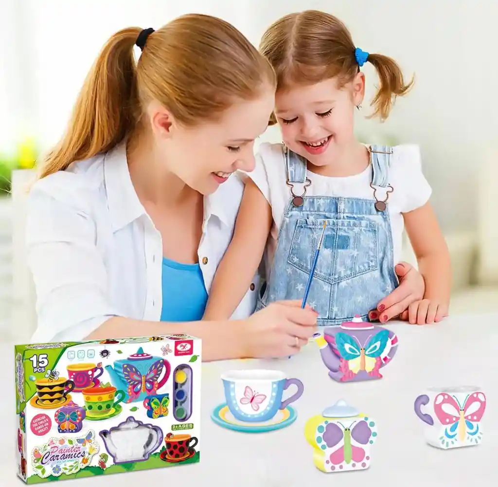 Juego De Niñas Pintar A Tu Estilo Ceramicas Mini De Te Cafe