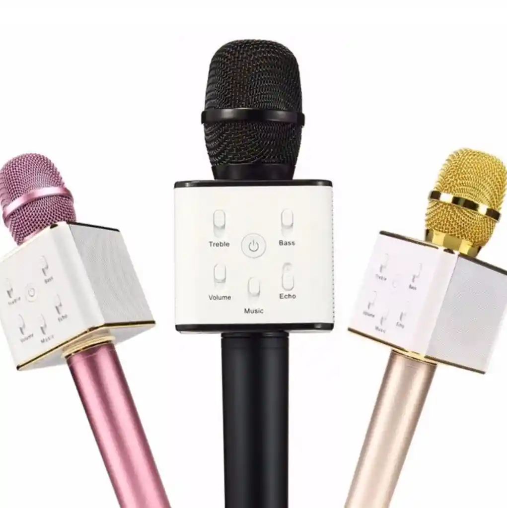 Micrófono Karaoke Q7 Parlante Bluetooth Recargable Usb Sd