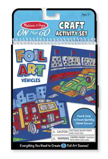 Libro De Actividades Script Vehículos Papel Aluminio Niños