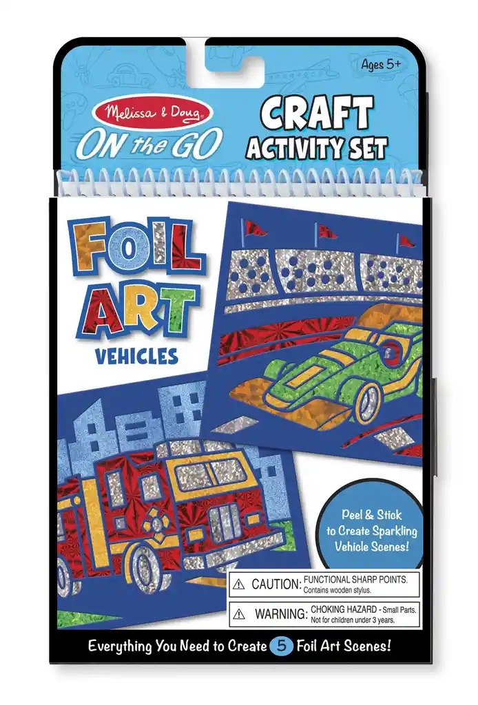 Libro De Actividades Script Vehículos Papel Aluminio Niños