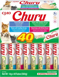 Churu Gato Caja Variedad X 40 Tubos Churu Cat Variety 40 Uds Churu Gatos