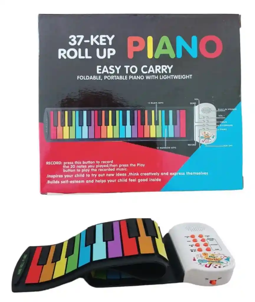 Juguete Organeta Piano Plegable 37 Teclas Teclado Graba Sonido