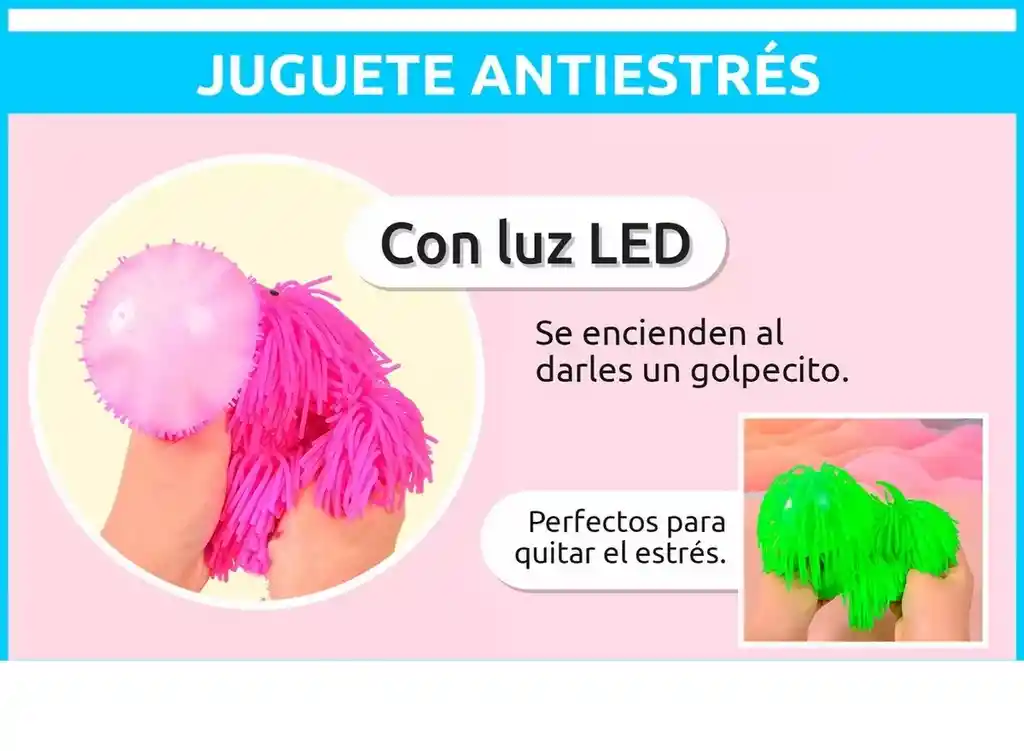 Peludito Perrito Apretable Antiestrés Juguete Luz Sensorial