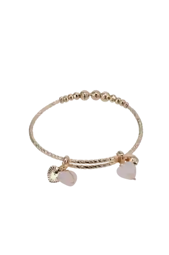 Pulsera Llamadora De Angeles Cuarzo Rosa Hecha En Rodio