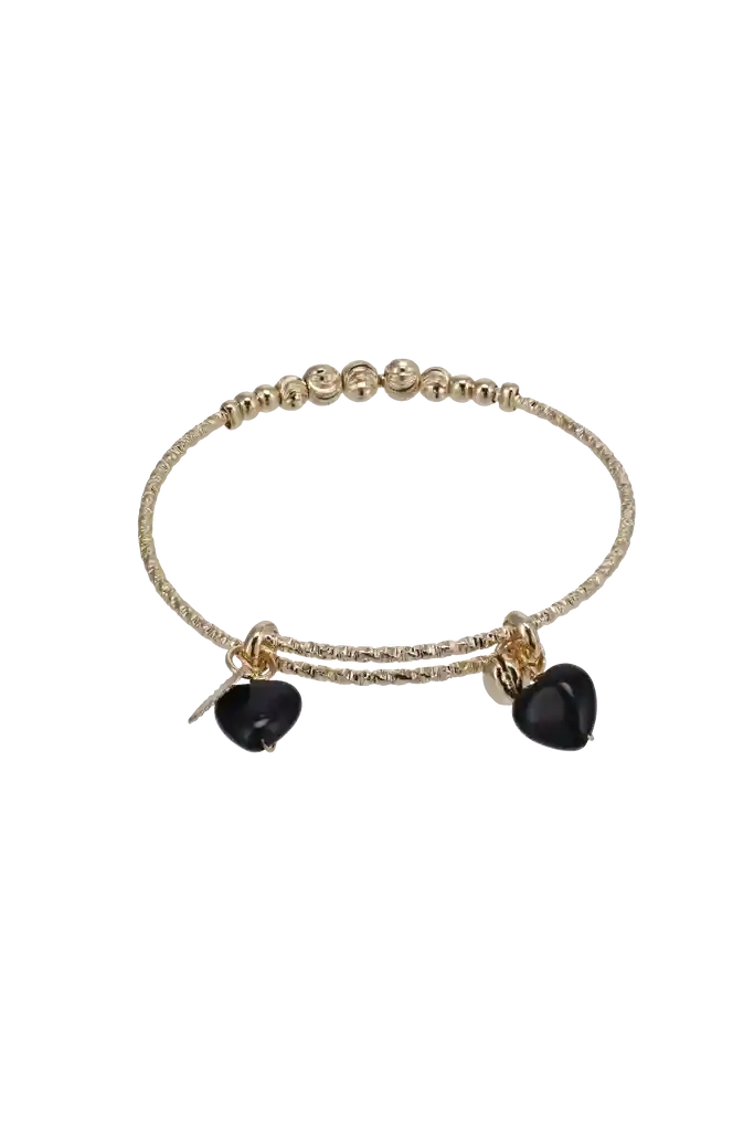 Pulsera Llamadora De Angeles Turmalina Hecha En Rodio