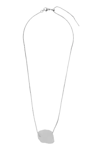 Collar Cuarzo Cristal Cadena Rodio