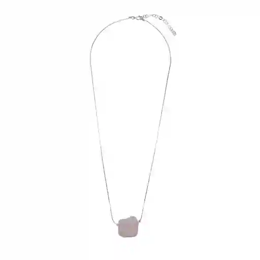 Collar Cuarzo Rosa Hecho En Plata