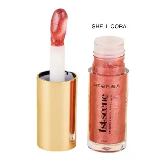 Lip Gloss 1st Escene Atenea Tono Shell Coral