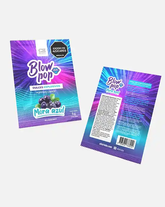 Quipitos Para Sexo Oral Blow Pop Elixir Mora Azul 5gr