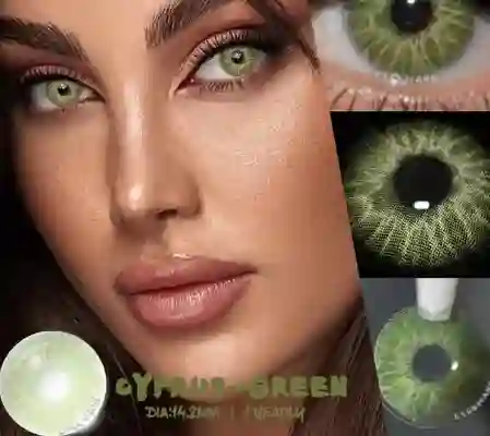 Lentes De Contacto Color Verde Claro Halloween Disfraz