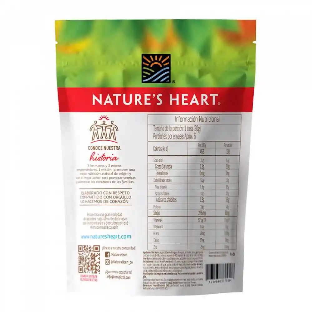 Snack Mixto Natures Heart X 170g Con Cacao