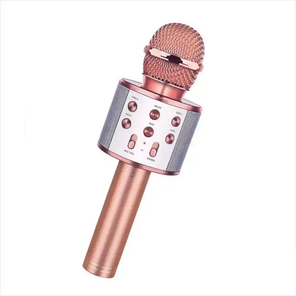 Microfono Karaoke Parlante Bluetooth Efectos Voz Inalambrico Rosa