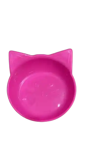 Comedero Para Mascotas Sencillo En Forma De Gato Color Fucsia