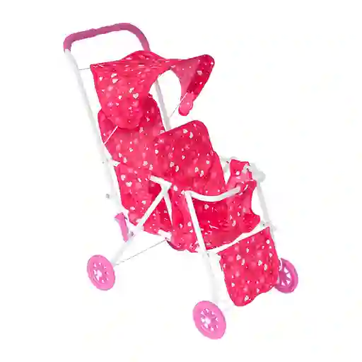 Juguete Coche Doble De Muñeca Plegable Rosado Para Niñas