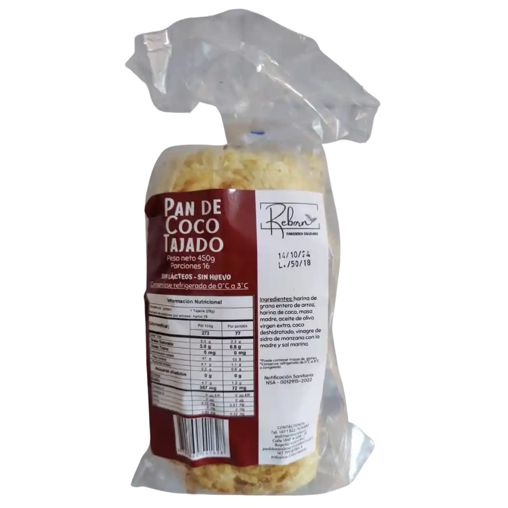 Pan De Coco Tajado (reborn) 450gr