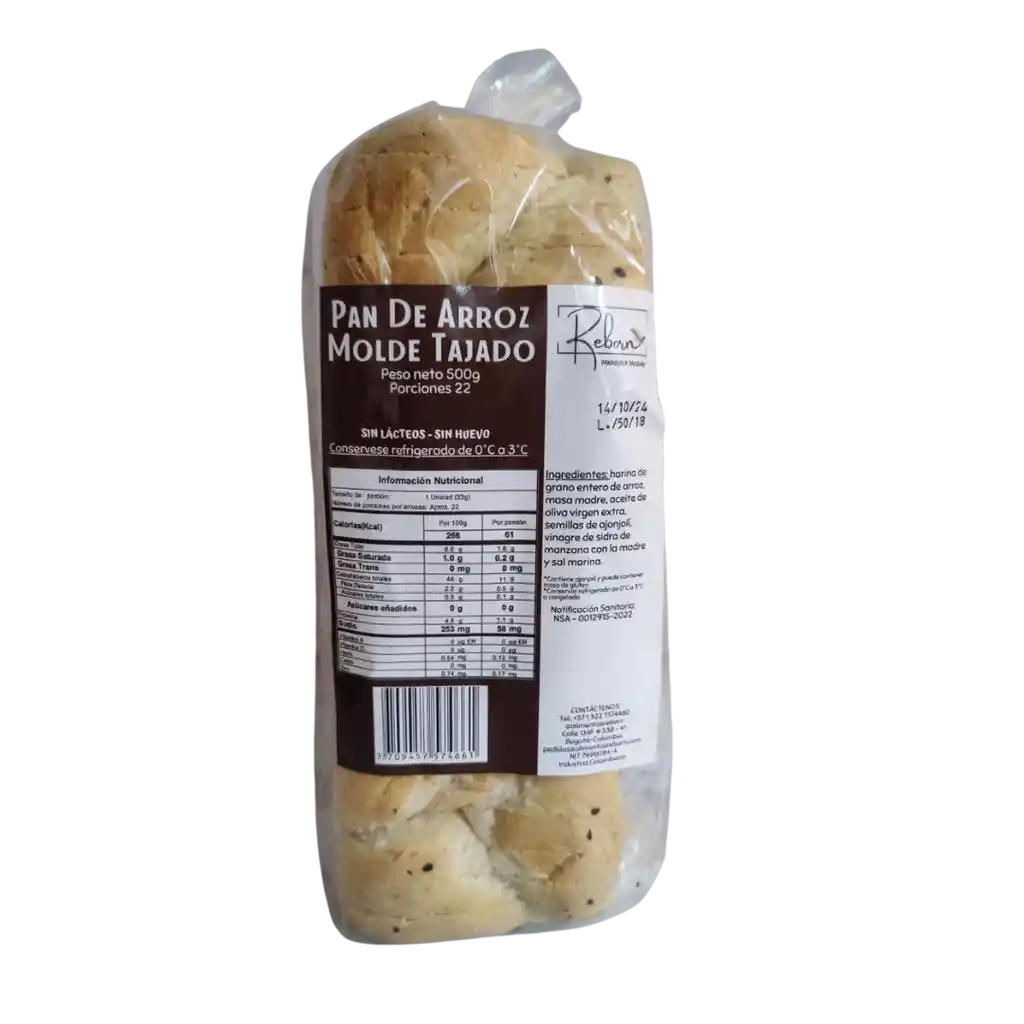 Pan De Arroz Tajado (reborn) 500gr