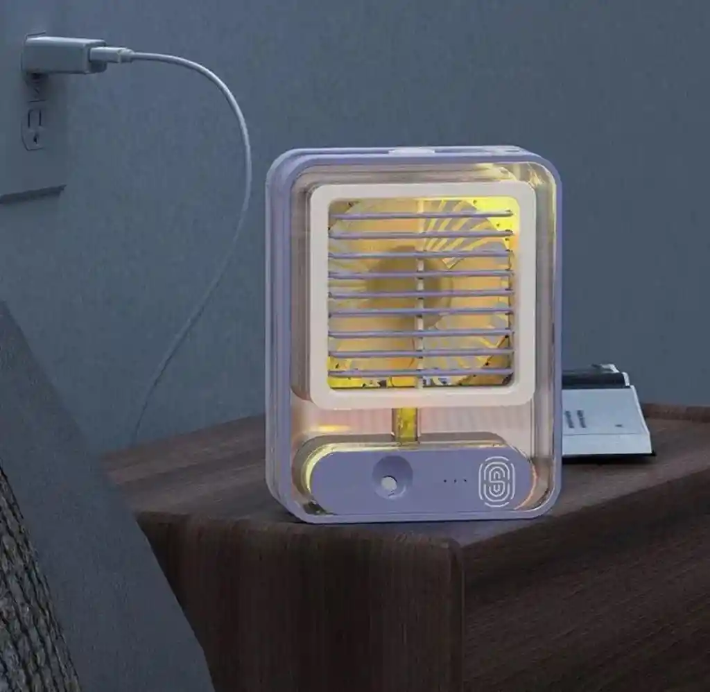 Mini Ventilador De Aire Frío Con Humificador