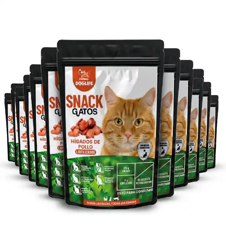 Snacks Para Gatos Barf Liofilizado Higado De Pollo, 12 Unidades