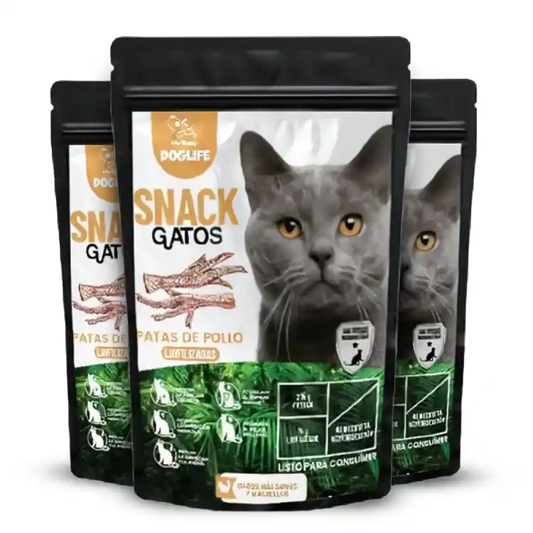 Snacks Para Gatos Barf Liofilizado Patas De Pollo, 3 Unidades