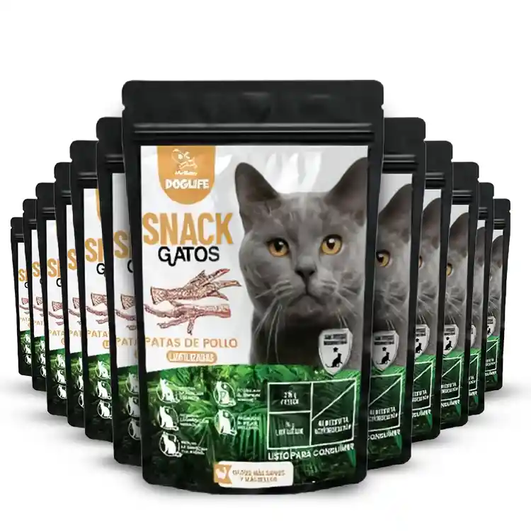 Snacks Para Gatos Barf Liofilizado Patas De Pollo, 12 Unidades