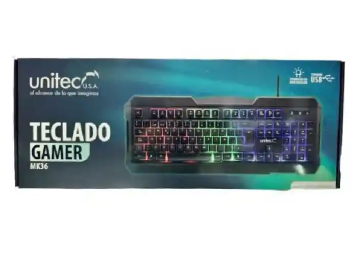 Teclado Gamer Luz Led Retroiluminado Usb 2.0 Unitec