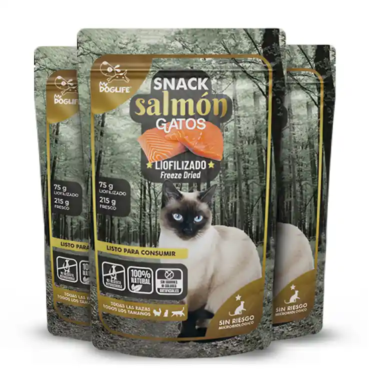 Snacks Para Gatos Barf Liofilizado Salmón, 3 Unidades