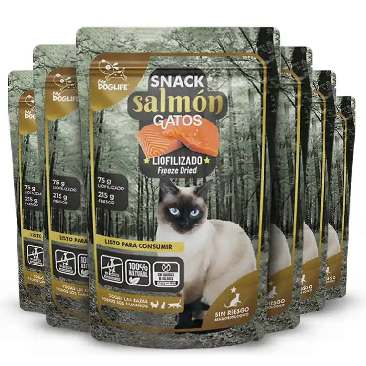 Snacks Para Gatos Barf Liofilizado Salmón, 6 Unidades