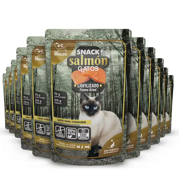 Snacks Para Gatos Barf Liofilizado Salmón, 12 Unidades