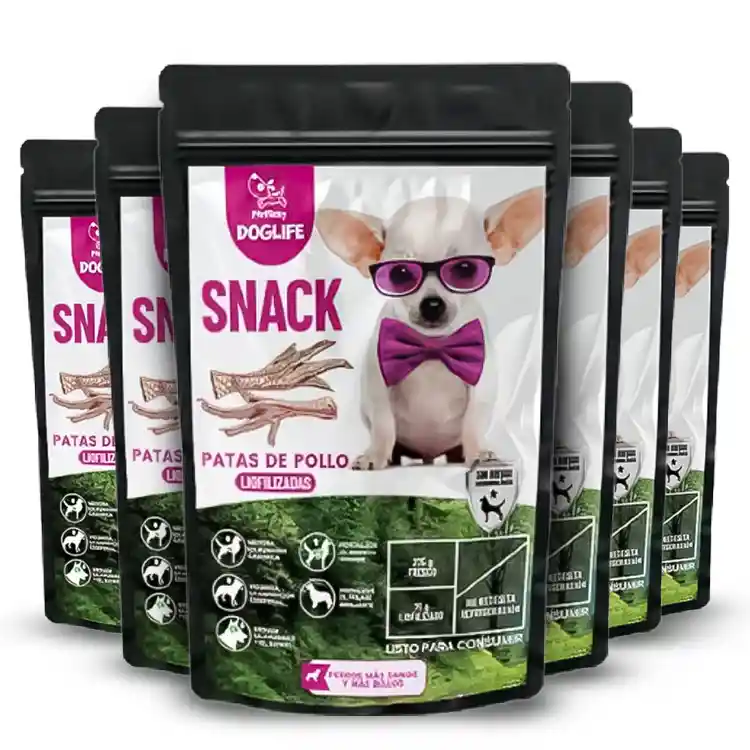 Snacks Para Perros Barf Liofilizado Patas De Pollo, 6 Unidades