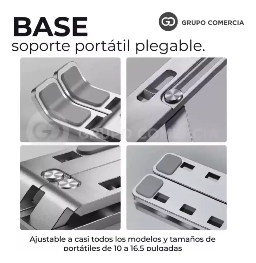 Soporte Laptop Aluminio Ergonómic Teclado Bluetooth Plegable