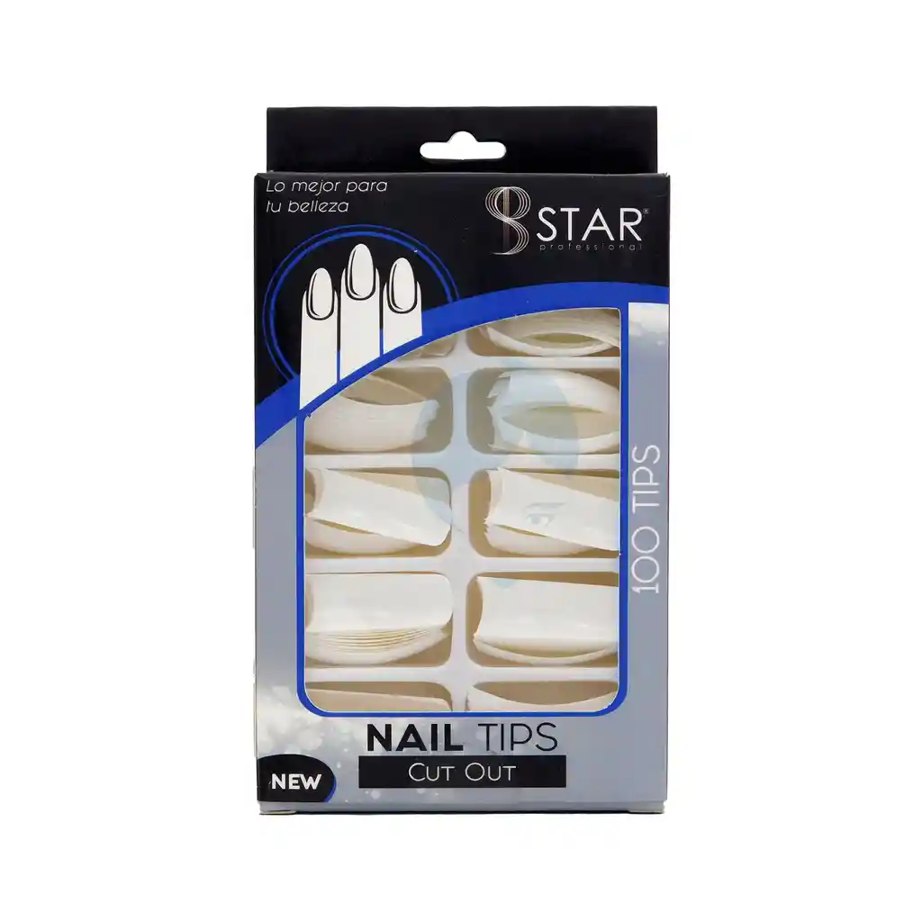 Star Uñas Postizas Cut Out Blanco X 100 Und Ref: 076