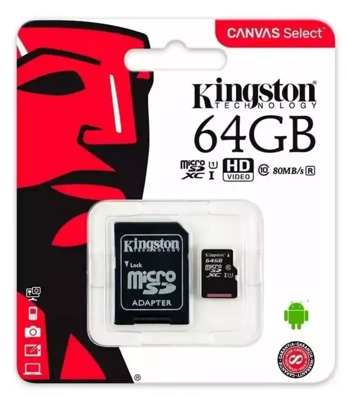 Memoria Microsd Micro Sd Kingston 64gb Clase 10 Original