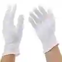 Par De Guantes Blancos De Tela 100% Polyalgodon Talla 6