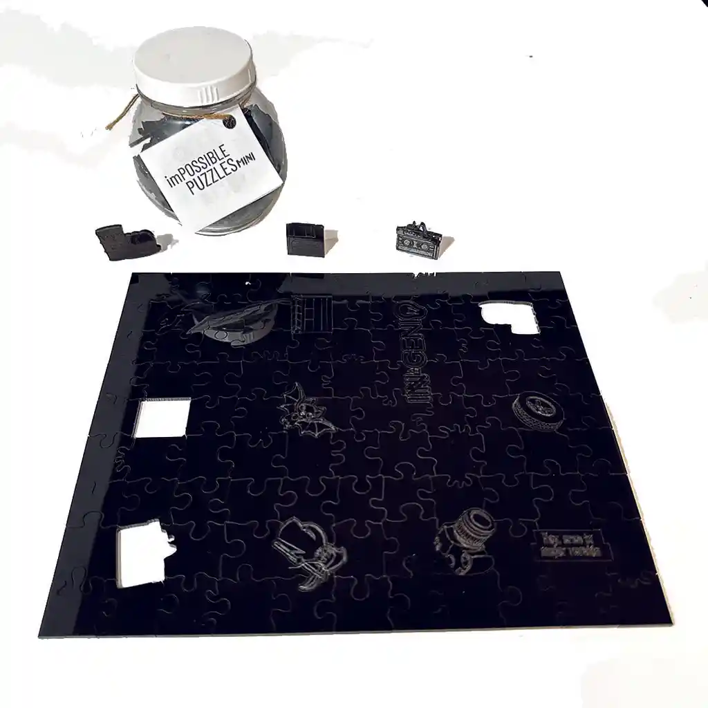 Rompecabezas Mini Impossible Puzzle Negro (black) 100 Piezas