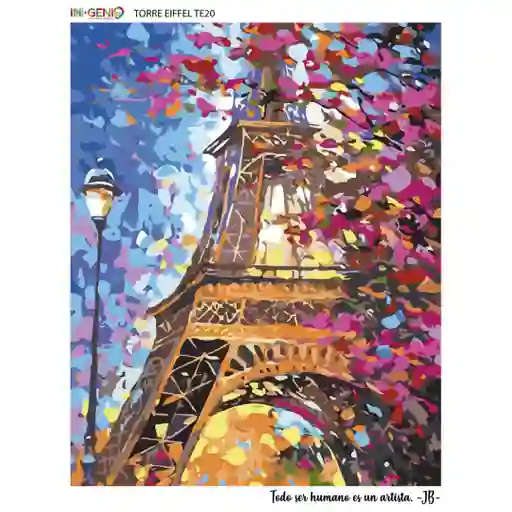 Pintura Por Números Torre Eiffel Paint By Numbers Pbn ((lienzo + Bastidor)