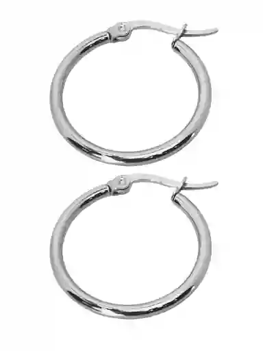 Candongas Plateadas Medianas Y Lisas