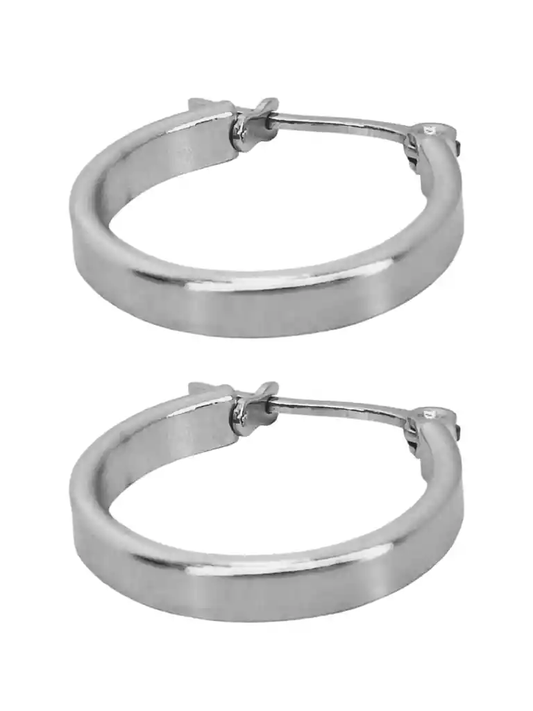 Candongas Plateadas Circulares Y Planas