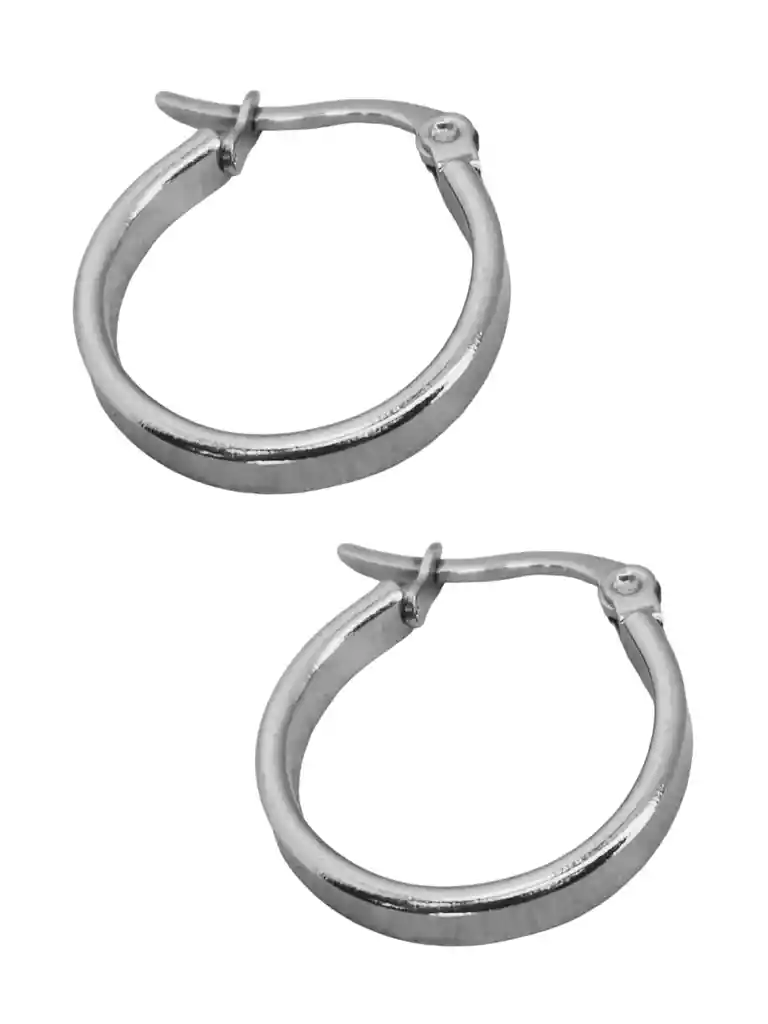 Candongas Plateadas Circulares Y Planas