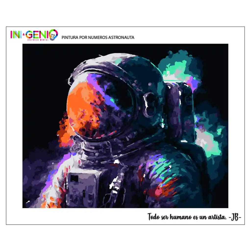 Pintura Por Números Astronauta Pbn Astro (lienzo + Bastidor)