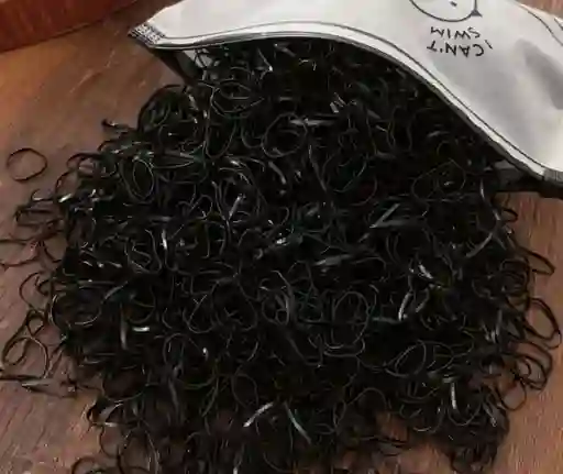 Cauchos Color Negro Para El Cabello X 100 Unidades