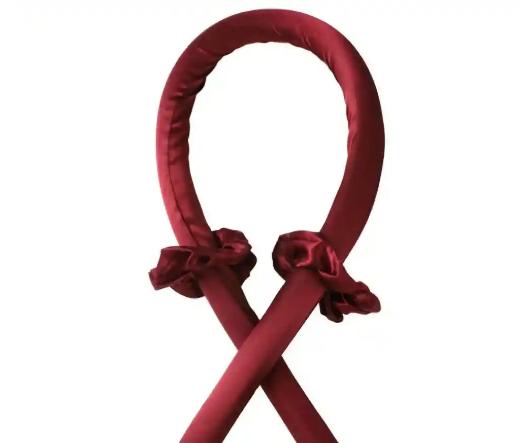 Rulos Sin Calor Color Rojo Vino Tinto