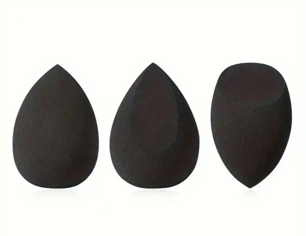 Esponjas De Maquillaje X 3 Unidades Color Negro