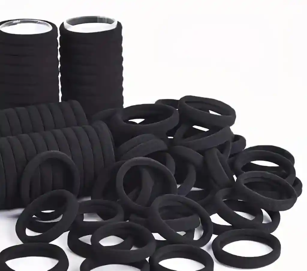 Moñas Elasticas Para El Cabello Color Negro X 10 Unidades