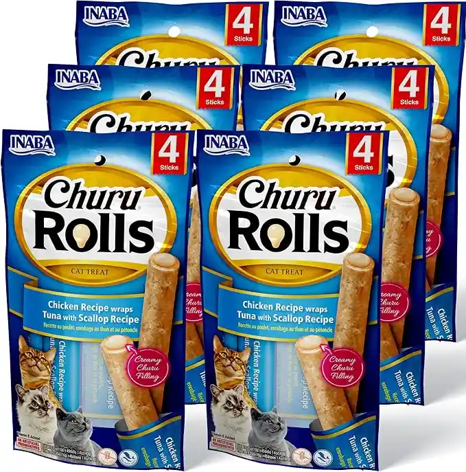 Churu Gato Rolls Atun Y Vieira Churu Cat Rolls Churu Para Gatos