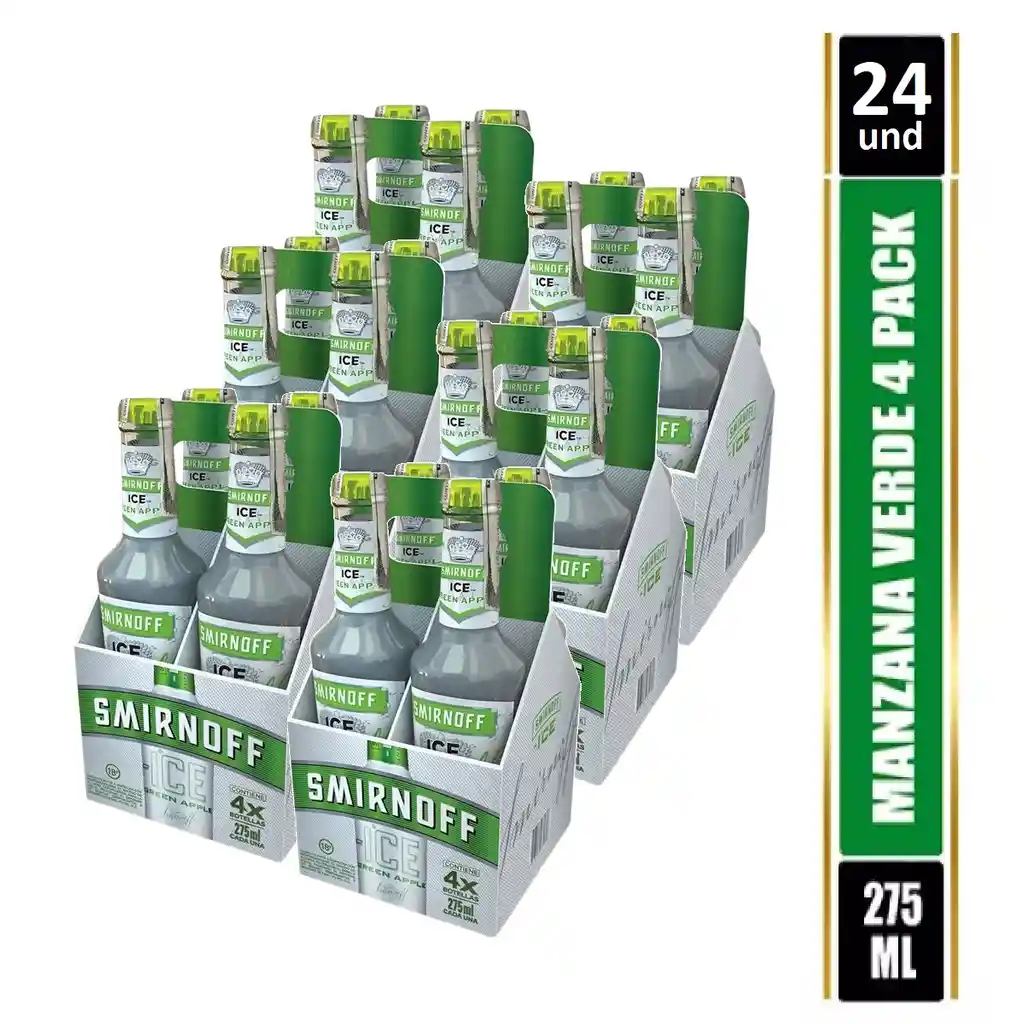 Smirnoff Ice Coctel Sabor Green Apple 275ml X 24und