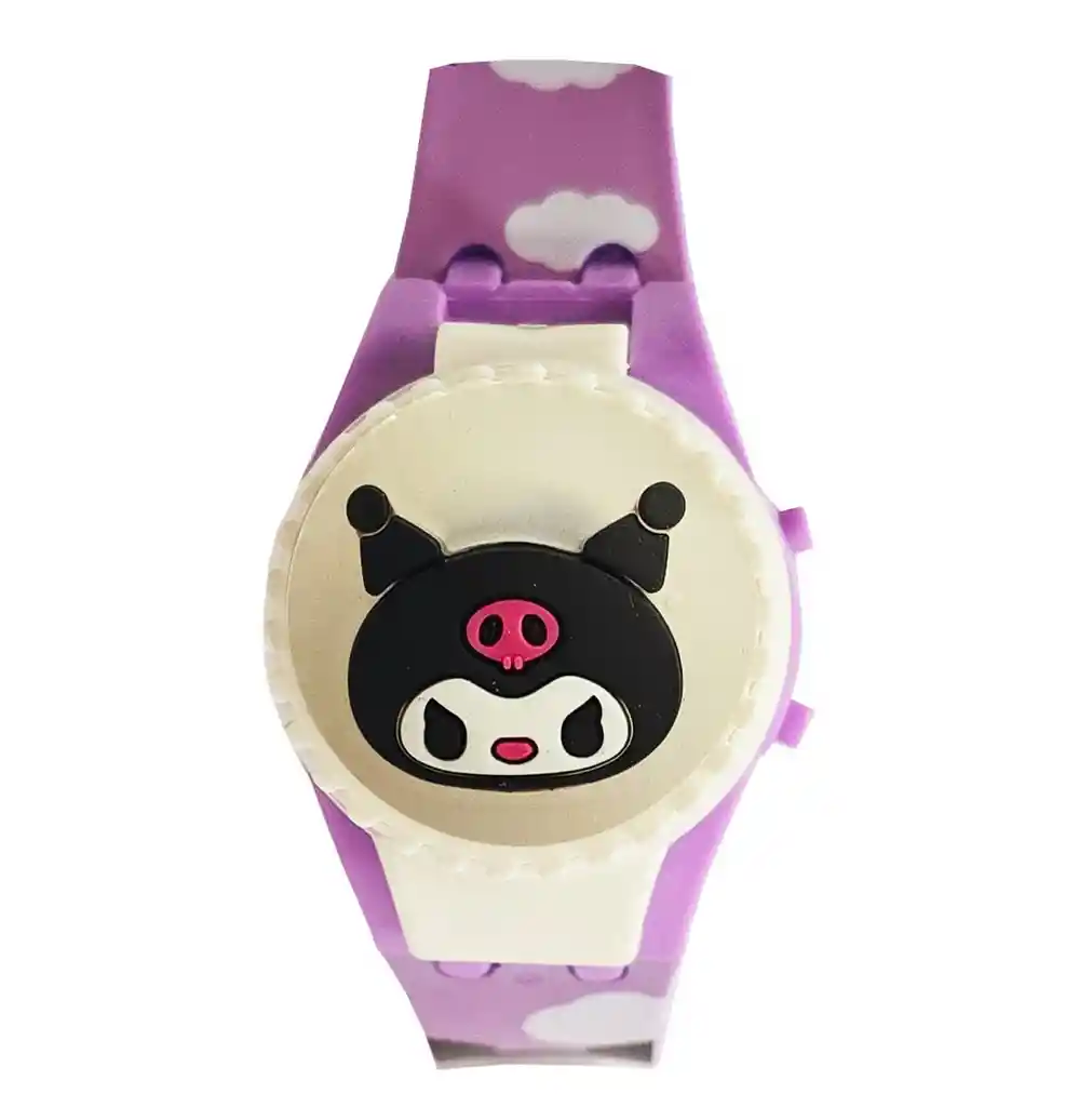 Reloj Niños Digital Kuromi Anime Luces Spinner Infantil