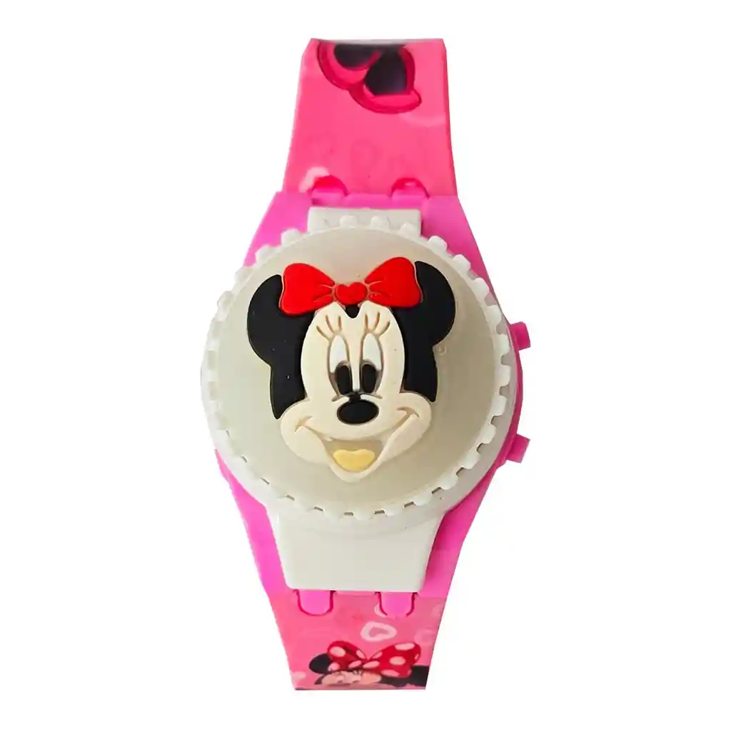 Reloj Niños Digital Minnie Mouse Niña Luces Spinner Infantil