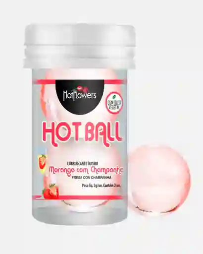 Lubricante Íntimo Hot Ball Hot Flowers Aroma Fresa Con Champaña