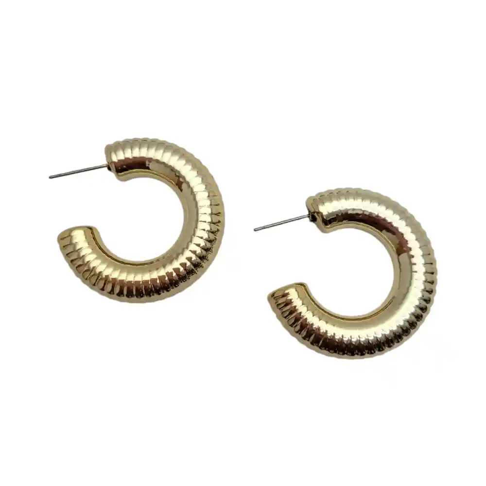 Aretes Candongas Caracol Chunky Doradas