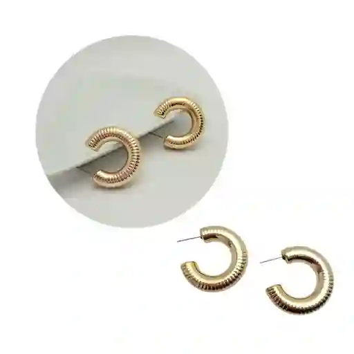 Aretes Candongas Caracol Chunky Doradas